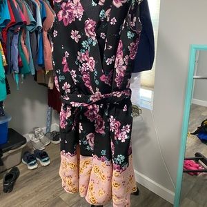 Black with floral detail romper